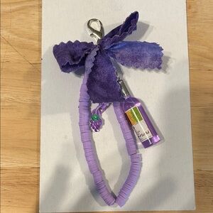 Handmade Purple Bow Keychain